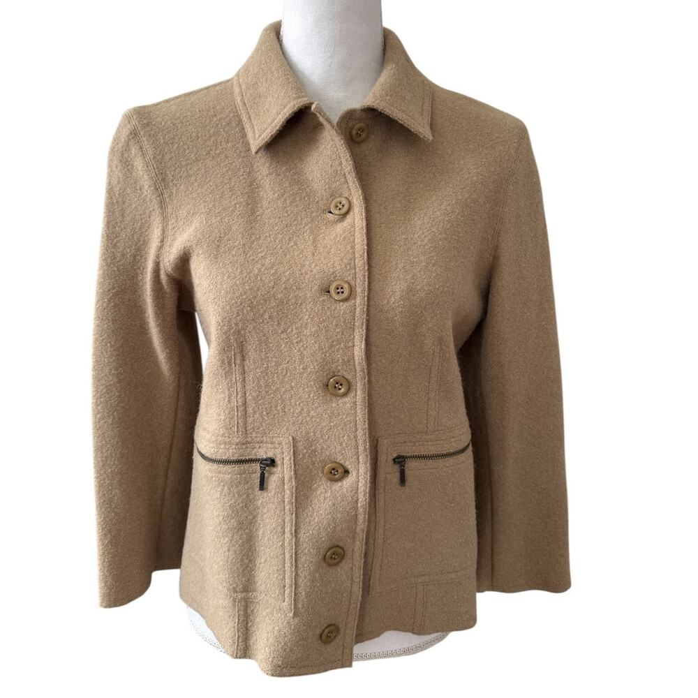 Talbots Alpaca Blend Blazer Jacket Camel Tan S